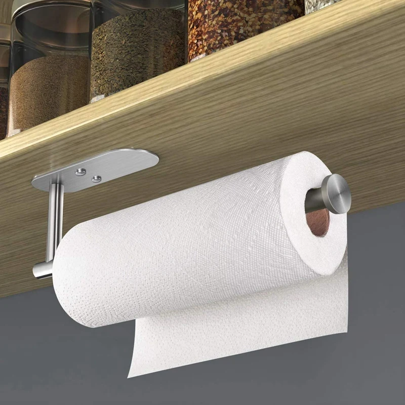 

Paper Towel Holder Under Cabinet Self Adhesive Kitchen Countertop Wall Mount Paper Towel Holders with Screws
