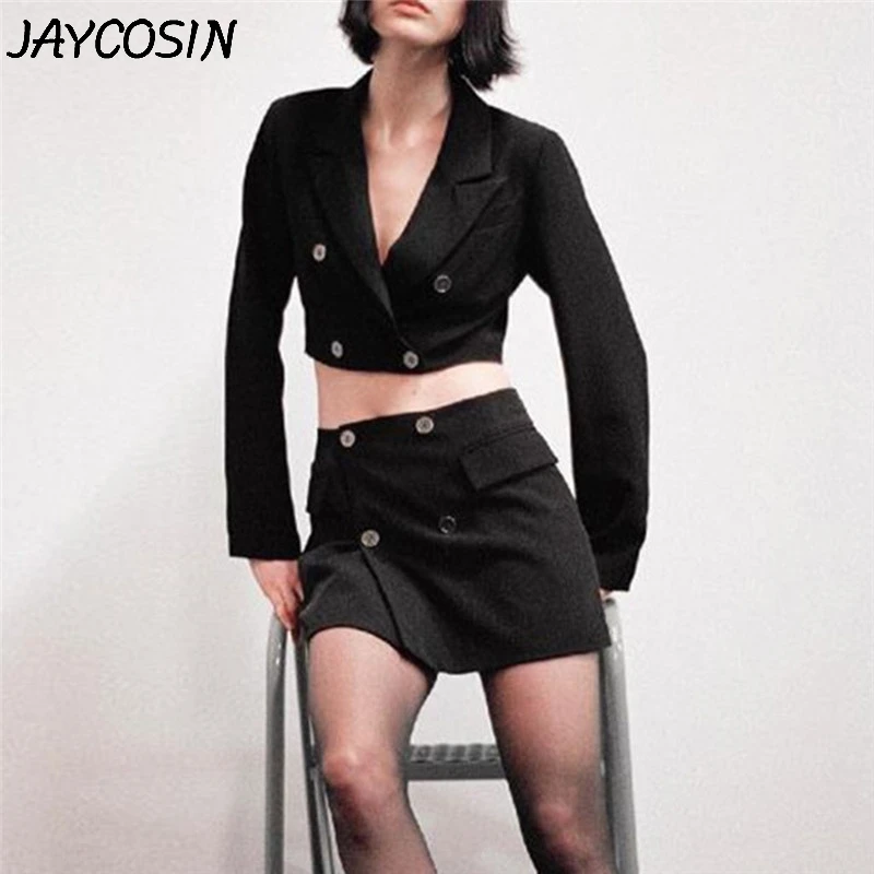 Костюм JAYCOSIN женский с V-образным вырезом однотонный приталенный пиджак лацканами