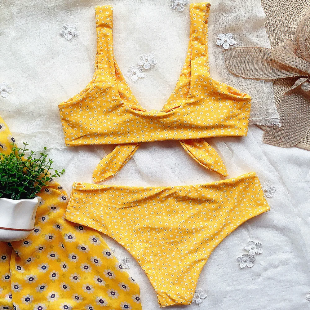 Женский купальник пуш-ап VigoaShely купальный костюм в горошек с высокой талией