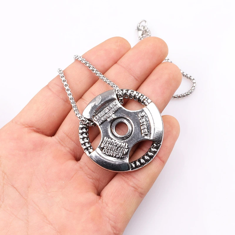 Мужские и женские спортивные ювелирные ожерелья для фитнеса в спортзале Шарм гантели Подвески Бодибилдинг штанги ожерелья в виде гантели YT77