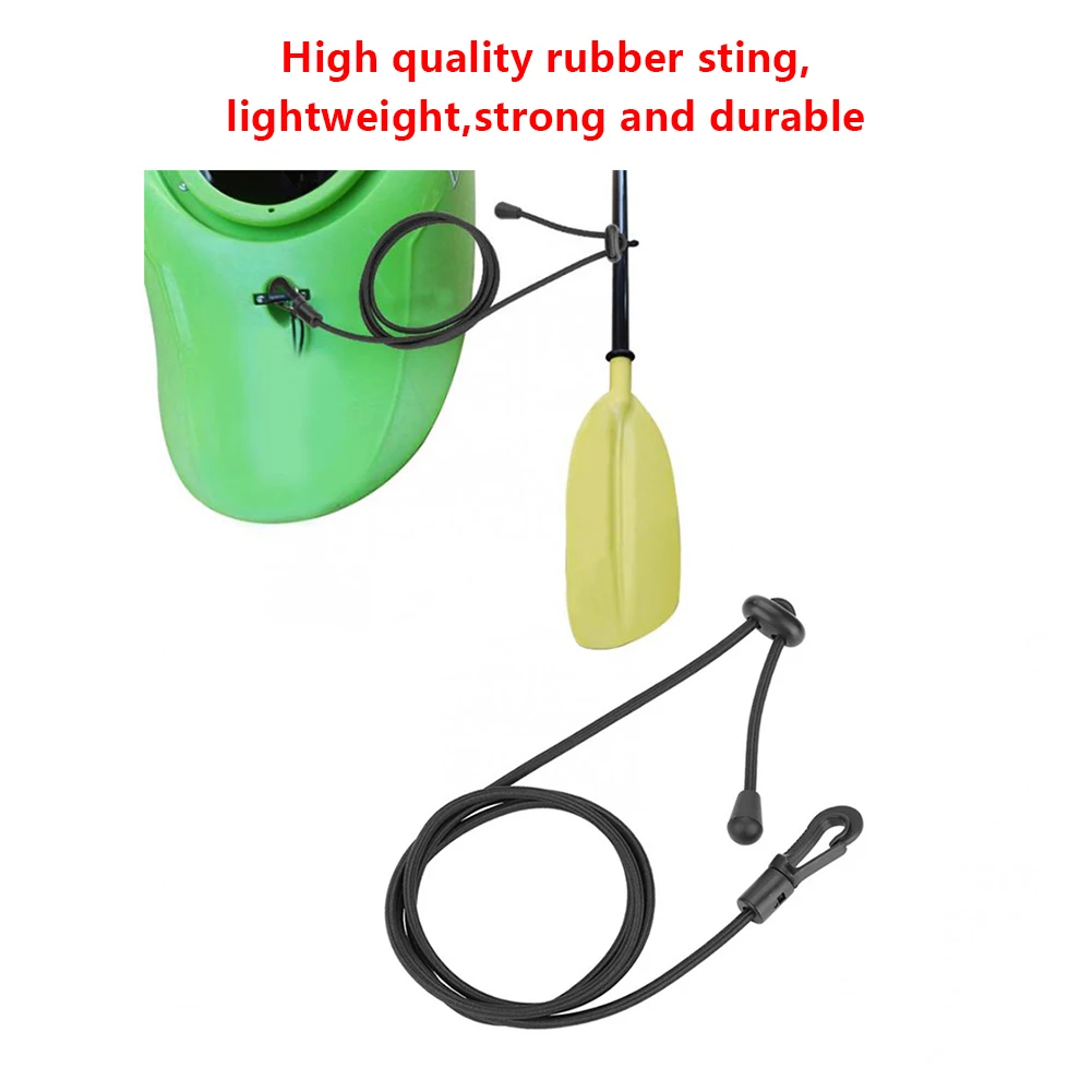 

4pcs Elastic Rubber Bungee Cord Durable Fishing Rod/ Kayak Paddle Leash With Snap Hook For Canoe Safety Rod Leash Surfing