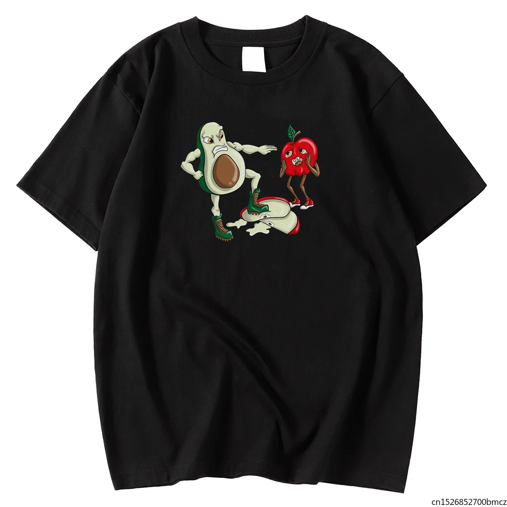 

Breathable Fashion Women T-Shirt Casual Loose T Shirts Cartoon Avocado Bully Apple Print Clothing Oversized