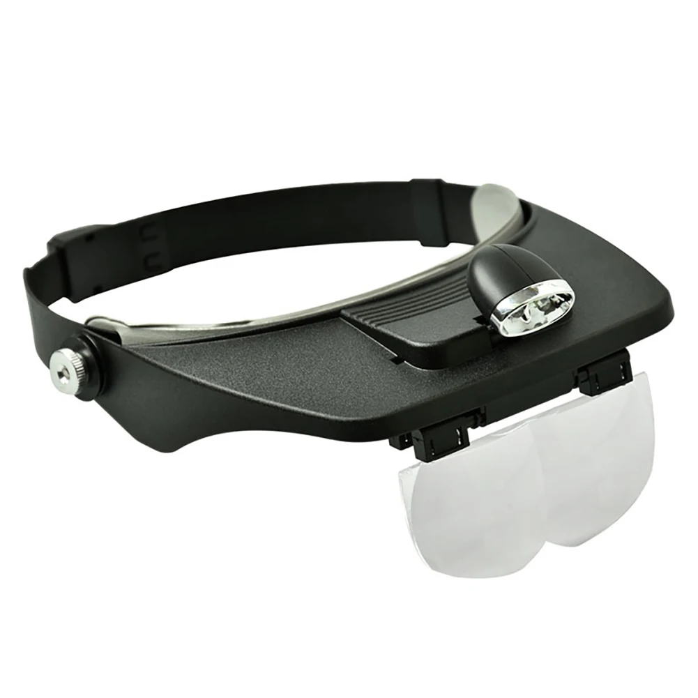 

Head Loupe Magnifier with Lights Hands Free Headband Magnifying Glass for Reading Watch & Electronic Repair Sewing
