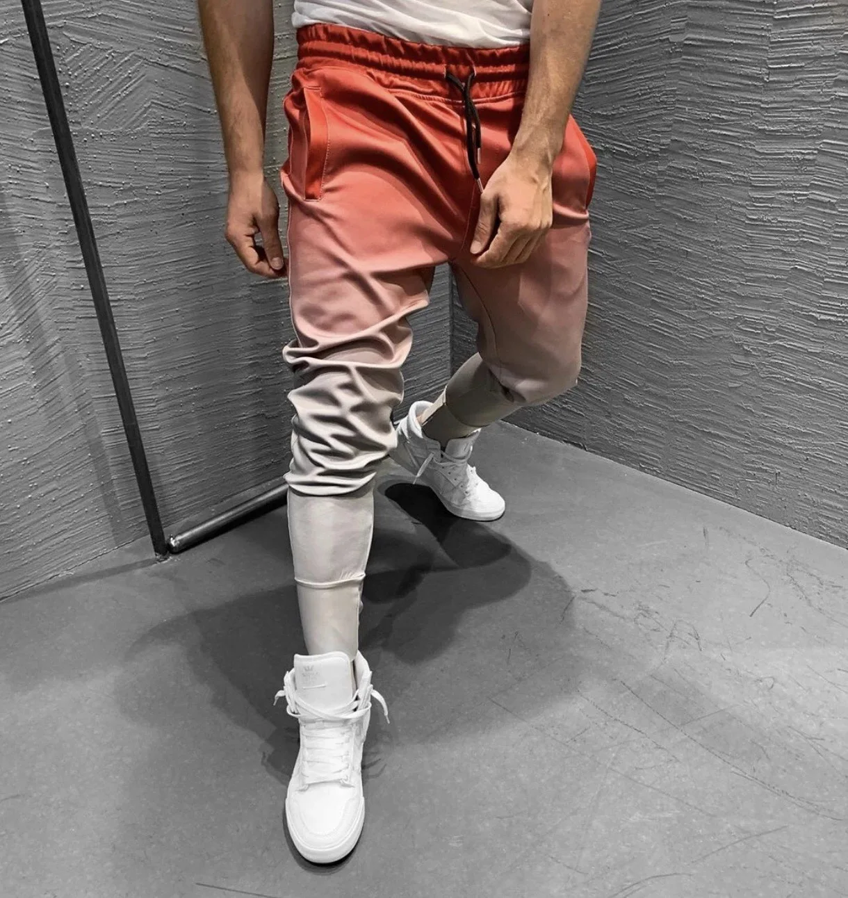 

2021 European And American New Style 3D Gradient Slimming Sports Fitness Training Basketball Elastic Foot Pants