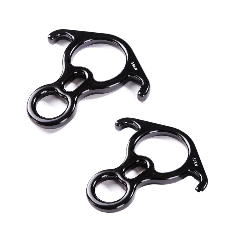 

Rock climbing descender OX Horn 8 descend ring downhill eight ring with Bent-ear Rappelling Gear Belay Device Equipment 50NG