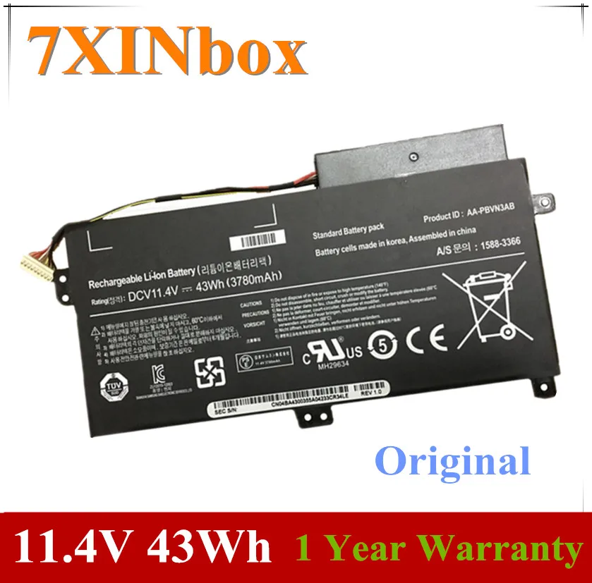Аккумулятор 7XINbox 11 4 V 43Wh для Samsung AA PBVN3AB 1588 3366 NP370R4E NP370R5E NP470R5E NP450R4V NP450R5V NP510R5E|battery