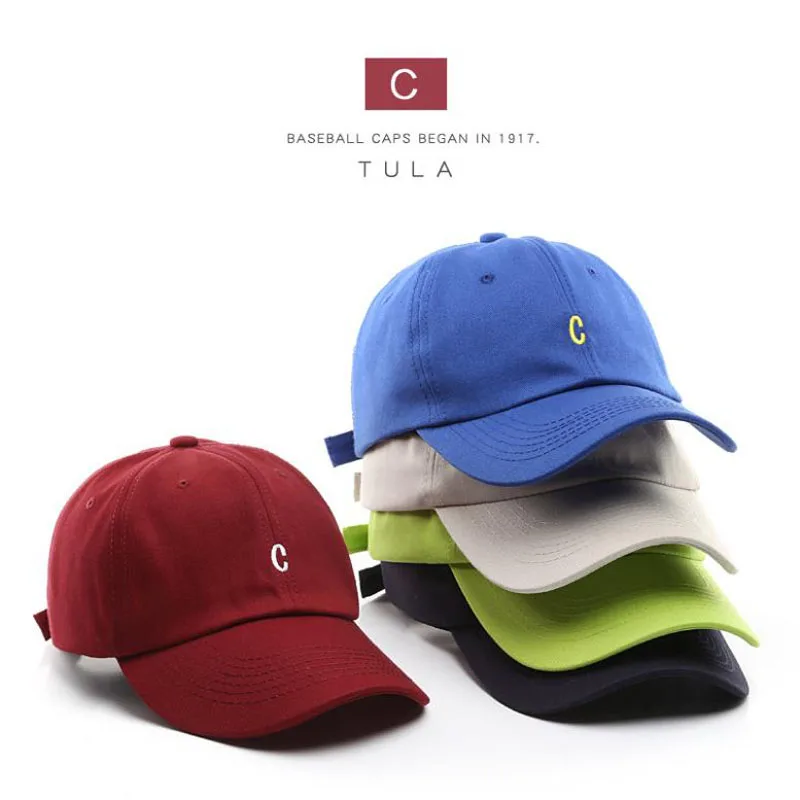 

100% Cotton Baseball Cap Men's Fashion Letters C Embroidery Hat Women's Casual Snapback Hats Visors Caps for Unisex B034
