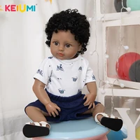 keiumi 19 inch reborn dolls full silicone newborn doll explode hair baby toys boy doll waterproof for children birthday gift