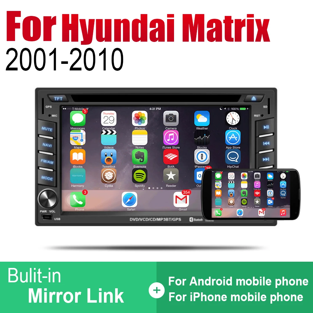 Автомобильные аксессуары для Hyundai Matrix 2001 ~ 2010 Android GPS-навигация мультимедийный