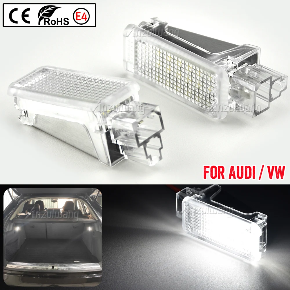 2PCS Car White LED Courtesy Door/trunk/Footwell/glove box light lamp For Audi A1 A3 A4 A5 A6 A7 A8 Q5 Q7 TT VW Seat