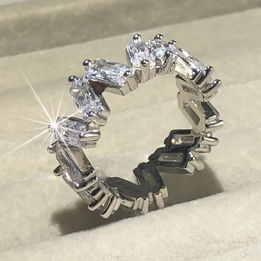 Новые 925 серебряные кольца для женщин неправильный массив изумруд имитация