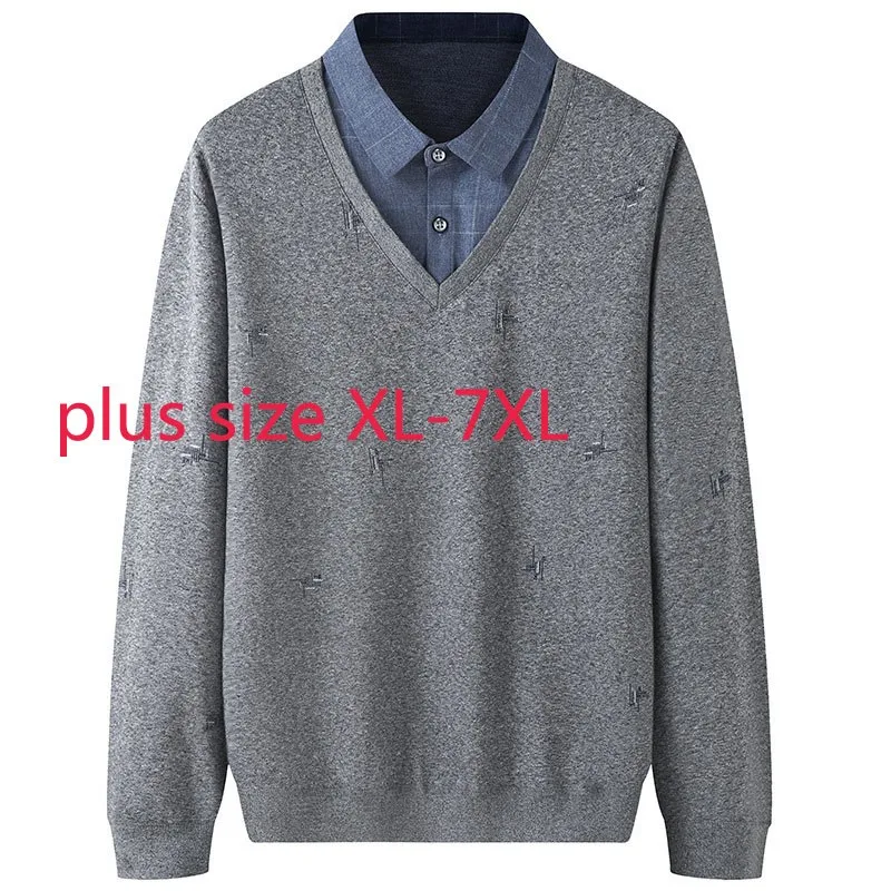 

Мужская Трикотажная футболка с длинным рукавом, размеры 2XL, 3XL, 4XL, 5XL, 6XL, 7XL