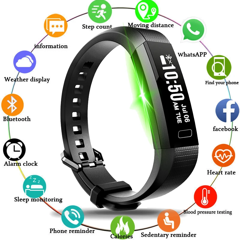 LIGE New Y11Plus водонепроницаемый шагомер напоминание о вызове монитор сердечного