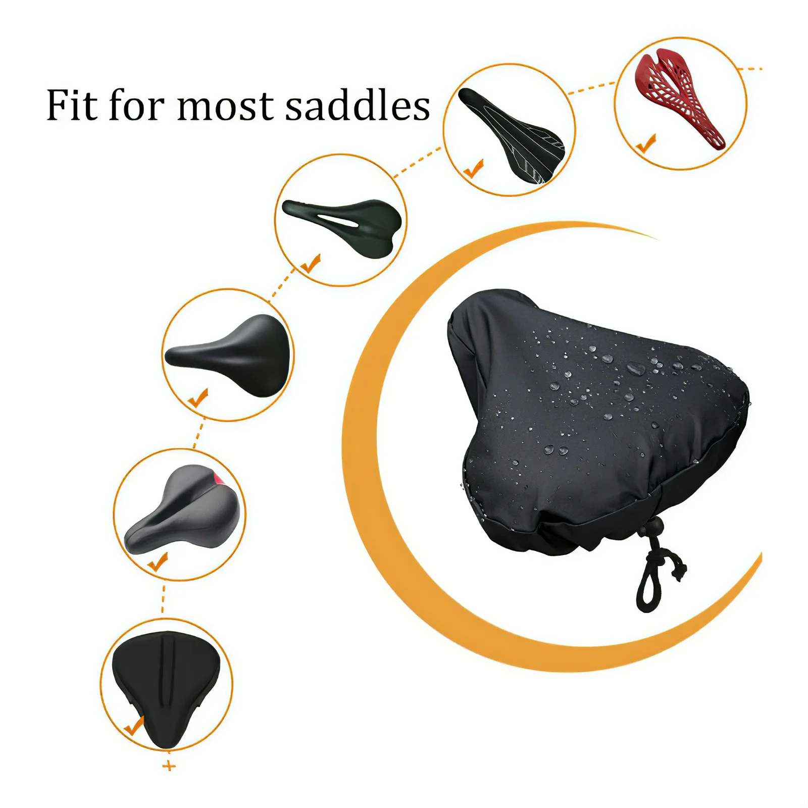 

Чехол для велосипедного седла с защитой от дождя и шнурком, водонепроницаемый регулируемый Пыленепроницаемый Чехол для велосипедного сиде...