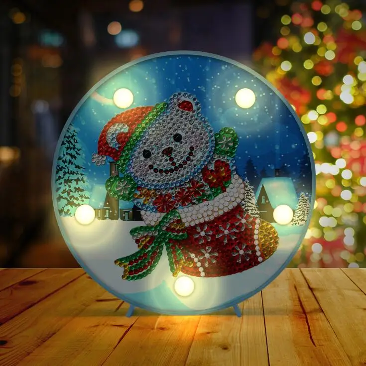 Новая лампа DIY светодиодный ночник с алмазной росписью рождественское животное Пингвин вышивка крестиком специальная форма свадебное украшение