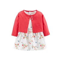 newborn baby dresses girl new clothing 2pcs short sleeve floral 2021 dresses with coat infant outfits clothes toddler kids set