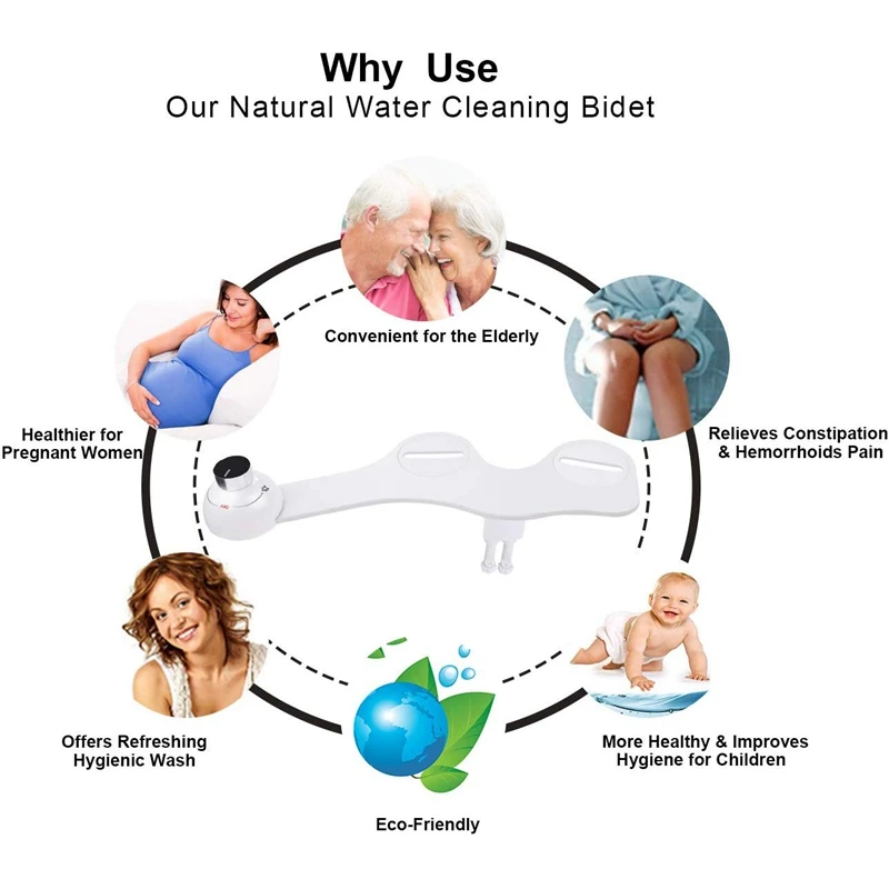 

Cleaning Nozzle Fresh Water Non-Electric Mechanical Bidet Toilet Attachment Lady Washing Butt Spray
