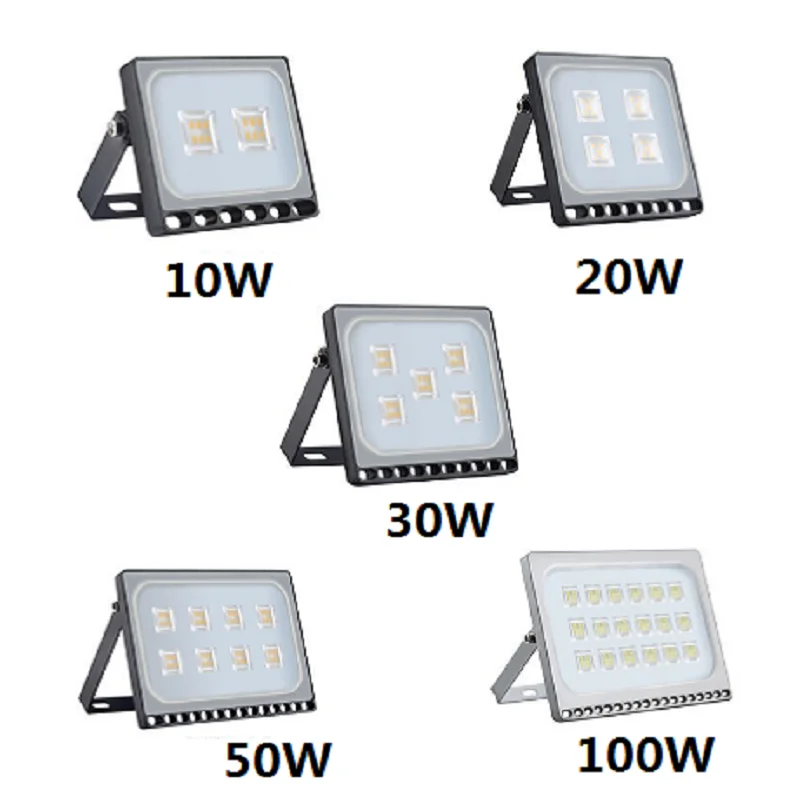 

8pcs Ultrathin LED Flood Light 10W 20W 30W 50W 100W IP65 110V/220V LED Spotlight Refletor Outdoor Lighting Wall Lamp Floodlight