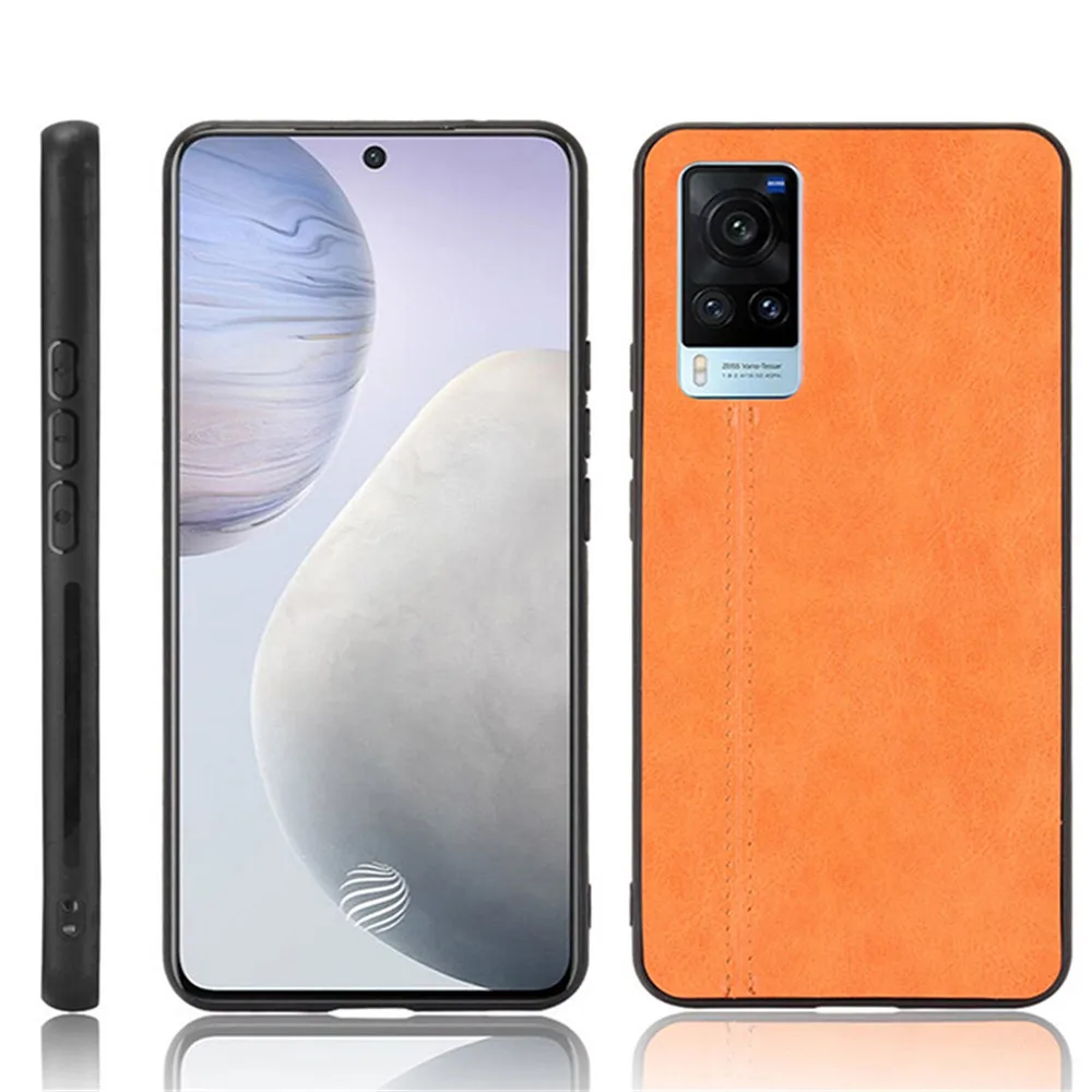 

for Vivo X60 Pro 5G Protective Case PU Leather Anti-fall Mobile Phone Cover Back Shell Smartphone Protector