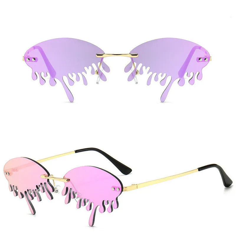 Очки солнцезащитные женские без оправы Модные Винтажные уникальные солнечные