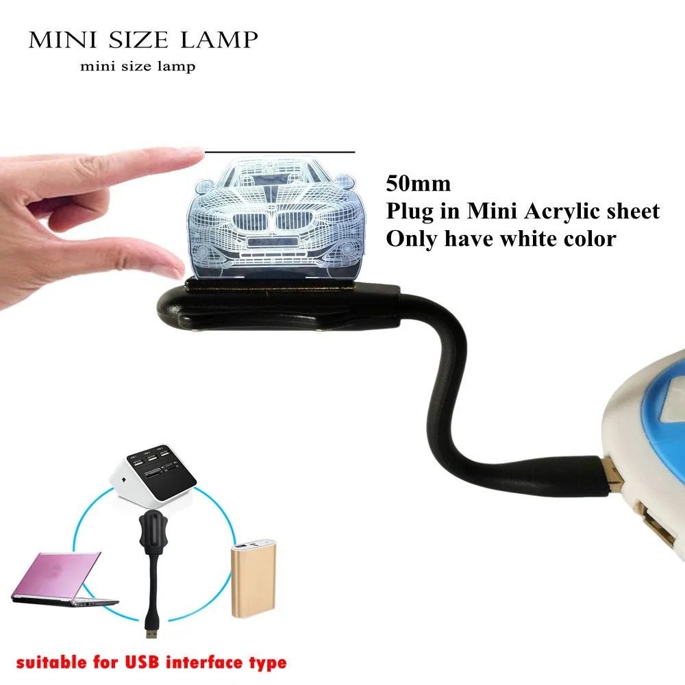MINI Автомобильная 3D лампа многоцветный RGB лампа светодиодный USB настольный ночник Лава светильник в спальню декор Освещение человек Мальчики Рождественский подарок игрушка - Испускаемый цвет: MINI