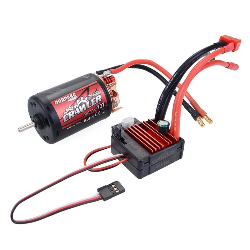 Двигатель с щеточным мотором SURPASS HOBBY Combo 80A ESC, ESC, 5 слотов, 550 водонепроницаемость, для автомобиля на радиоуправлении Tamiya Kyosho TRAXXAS WLtoys 1/10
