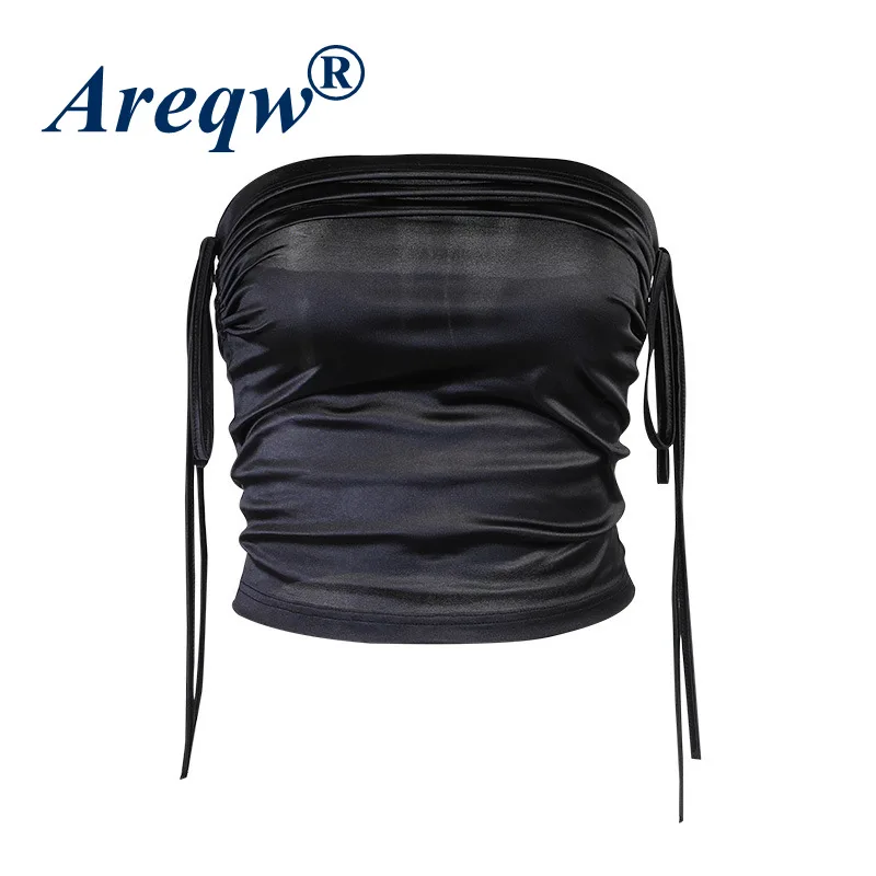 

2021 Sexy Pleated Tube Top Top Summer New Slim Solid Color Wrapped Chest Top