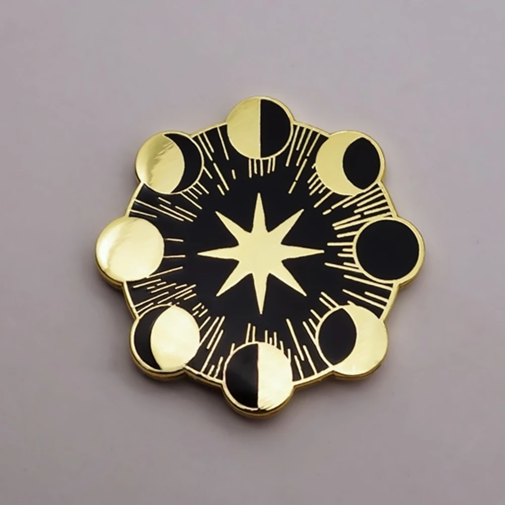 

Moon Phase Hard Enamel Pin Minimalism Jacket Lapel Badge Brooch Fashion Accessories
