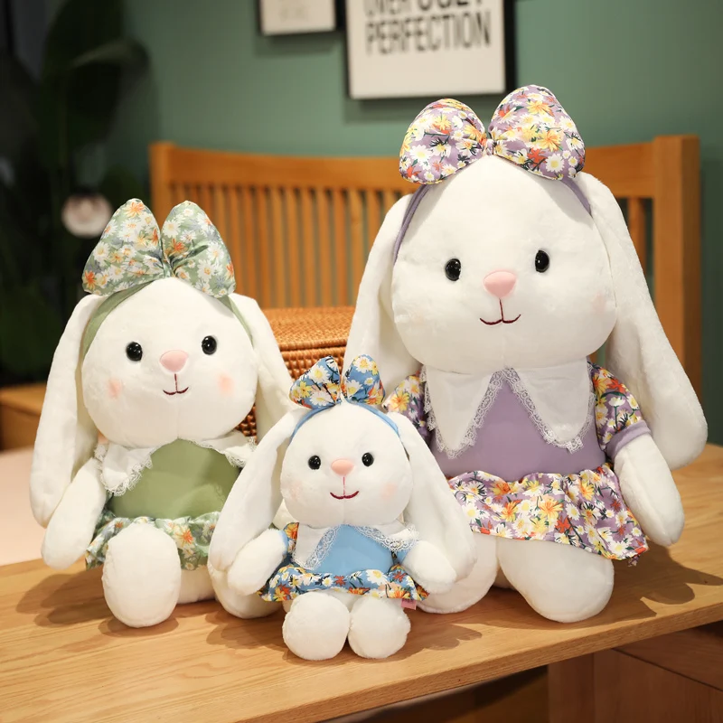 

Плюшевые и мягкие милые животные, мягкие куклы-кролики для девочек, игрушка для сна, украшение для комнаты, подарок на день рождения и День с...