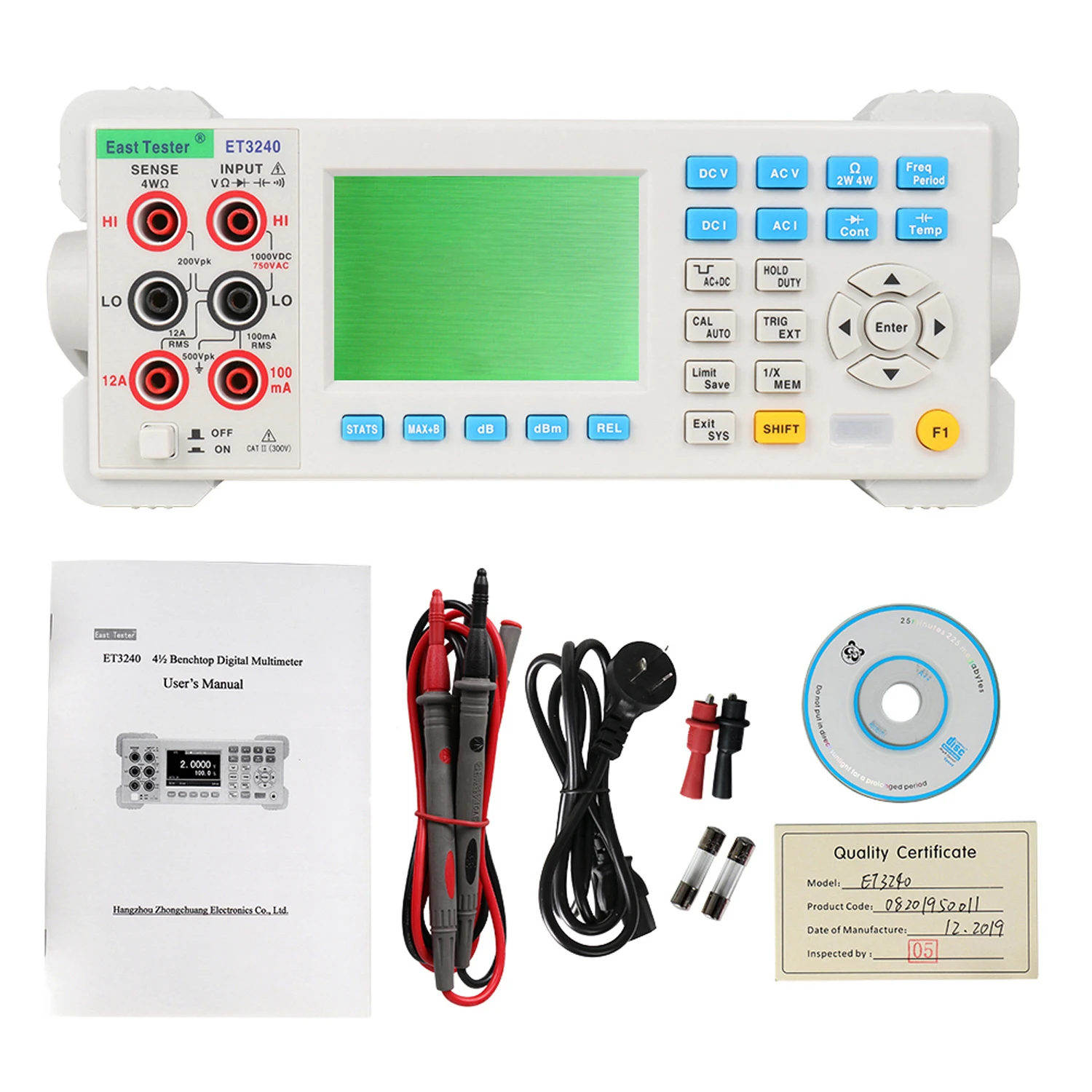 ET3240 цифровой мультиметр автоматический 22000 отсчетов Benchtop с 3 5 дюймовым TFT большим