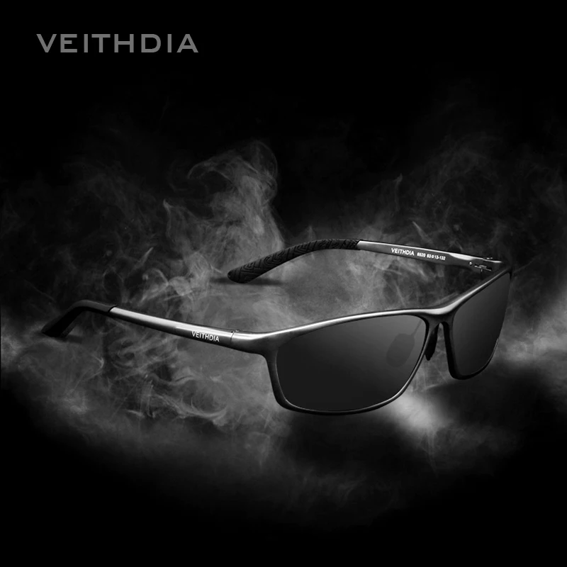 Мужские солнцезащитные очки VEITHDIA квадратные алюминиевые поляризационные