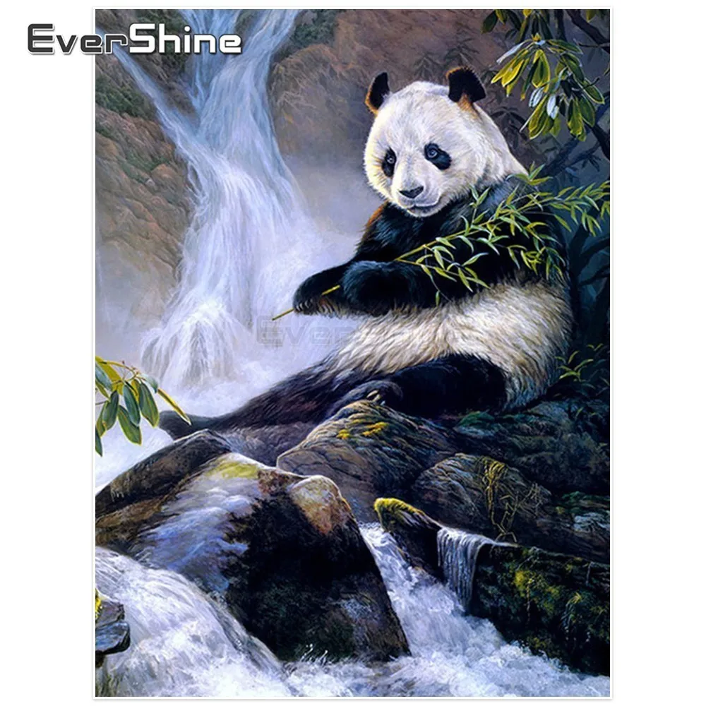 EverShine DIY Full Square/round Diamond Embroidery Panda Paint With Diamonds Cross Stitch Mosaic Animals Picture Of Rhinestoes | Дом и сад