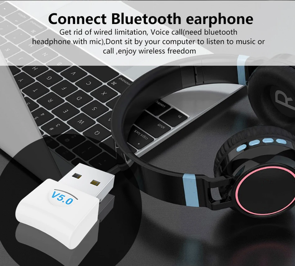 Creacube USB Bluetooth 5,0 V5.0 беспроводной bluetooth-адаптер, музыкальный приемник, bluetooth-передатчик для Win 10 PC