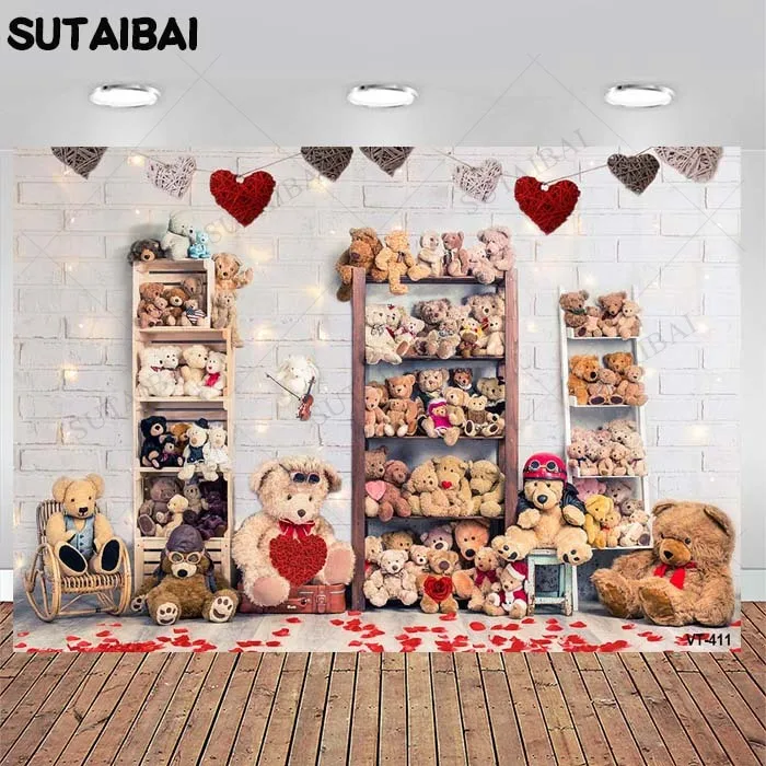 

Valentine's Day Retro Love Dolls Lighting Decoration Photo Background Couple Customized Photography Studio