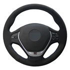 Чехол рулевого колеса автомобиля ручной работы черная замша, кожа, для BMW F20 2012-2018 F45 2014-2018 F30 F31 F34 2013-2017 F32