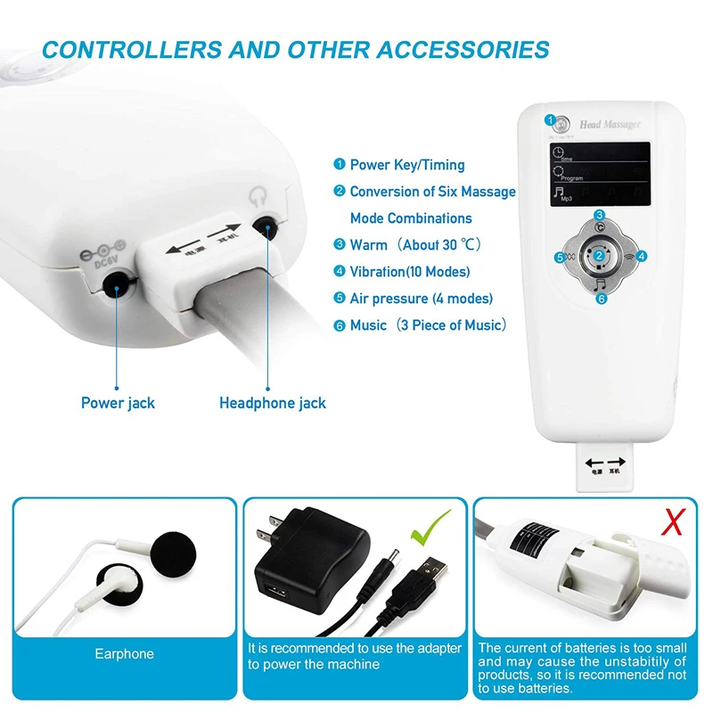 Электрический массажер для головы многофункциональный массажный шлем с