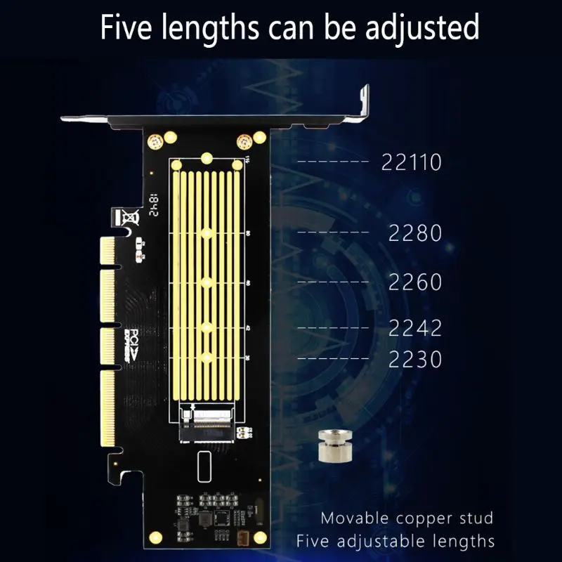 

C5AB M.2 NVMe Adapter to PCIE3.0 GEN3 M.3 Built-in Turbo Fan for 2230-22110 NVME Card