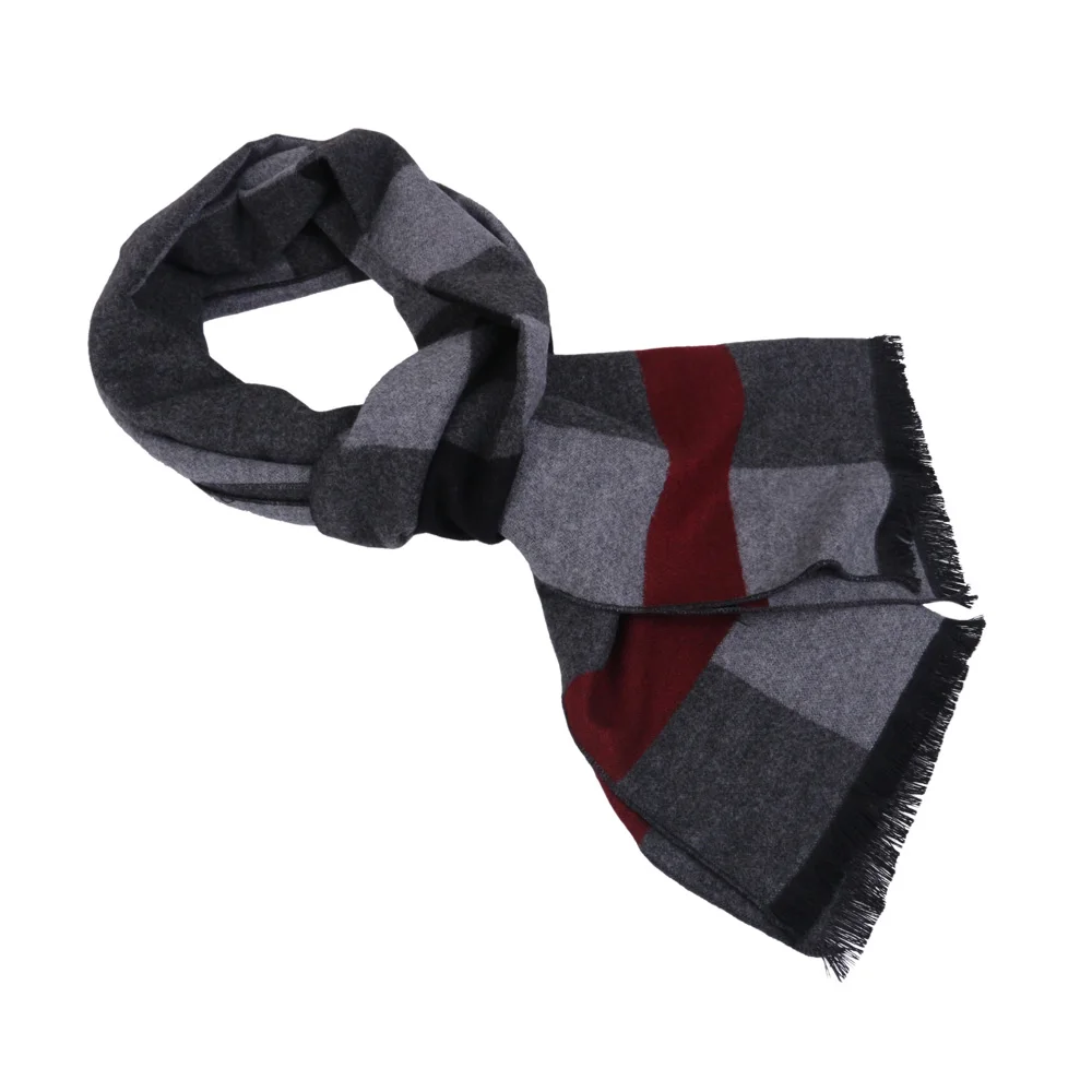 Мужской зимний шарф мужские шерстяные клетчатые кашемировые шарфы обертывания