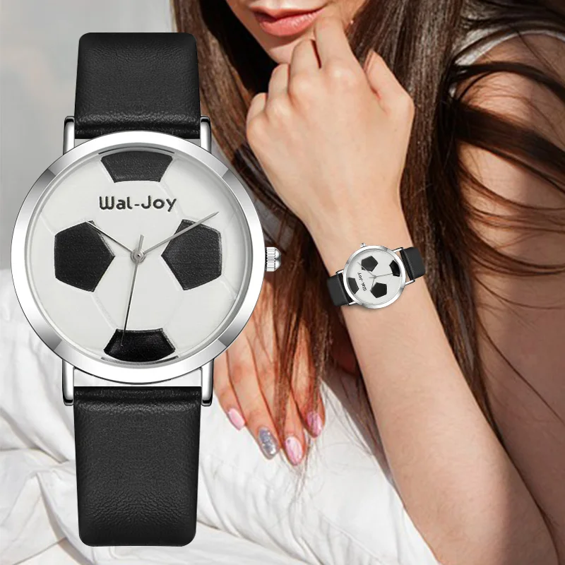 

Оригинальные футбольные часы WJ-9011 Wal-Joy 2019, простые женские повседневные Спортивные кварцевые наручные часы с кожаным ремешком, женские часы