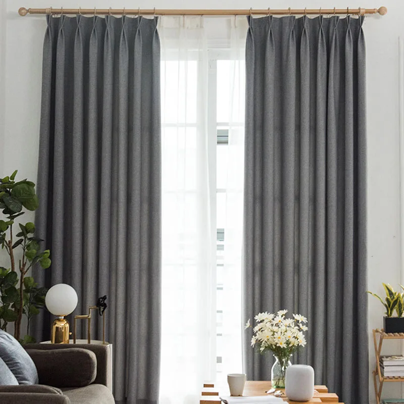 Modern Simple Solid Color Cotton and Hemp Curtains In Northern Europe Living Room Bedroom Fluttering Dormitory | Дом и сад