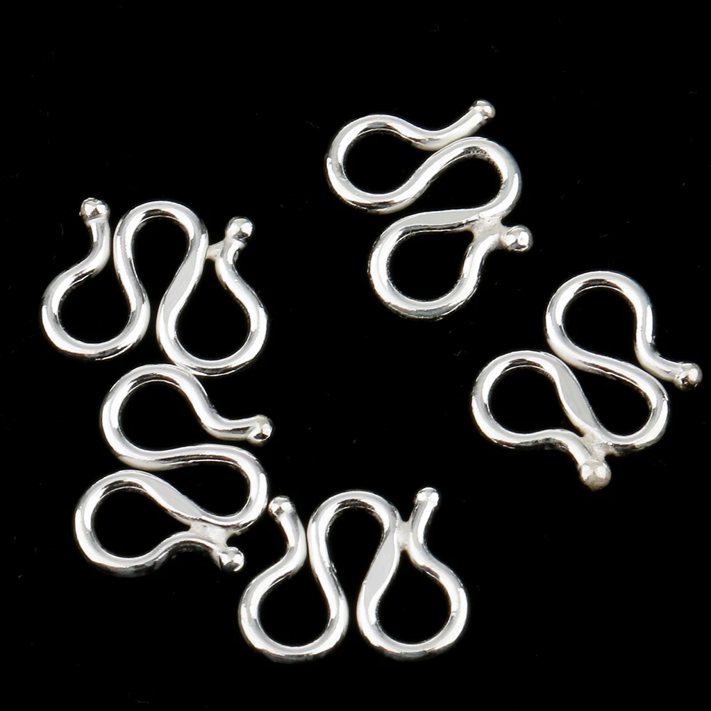 

5pcs Sterling Silver Color W Shaped Clasp 10mm Connector Jewelry Craft Findings