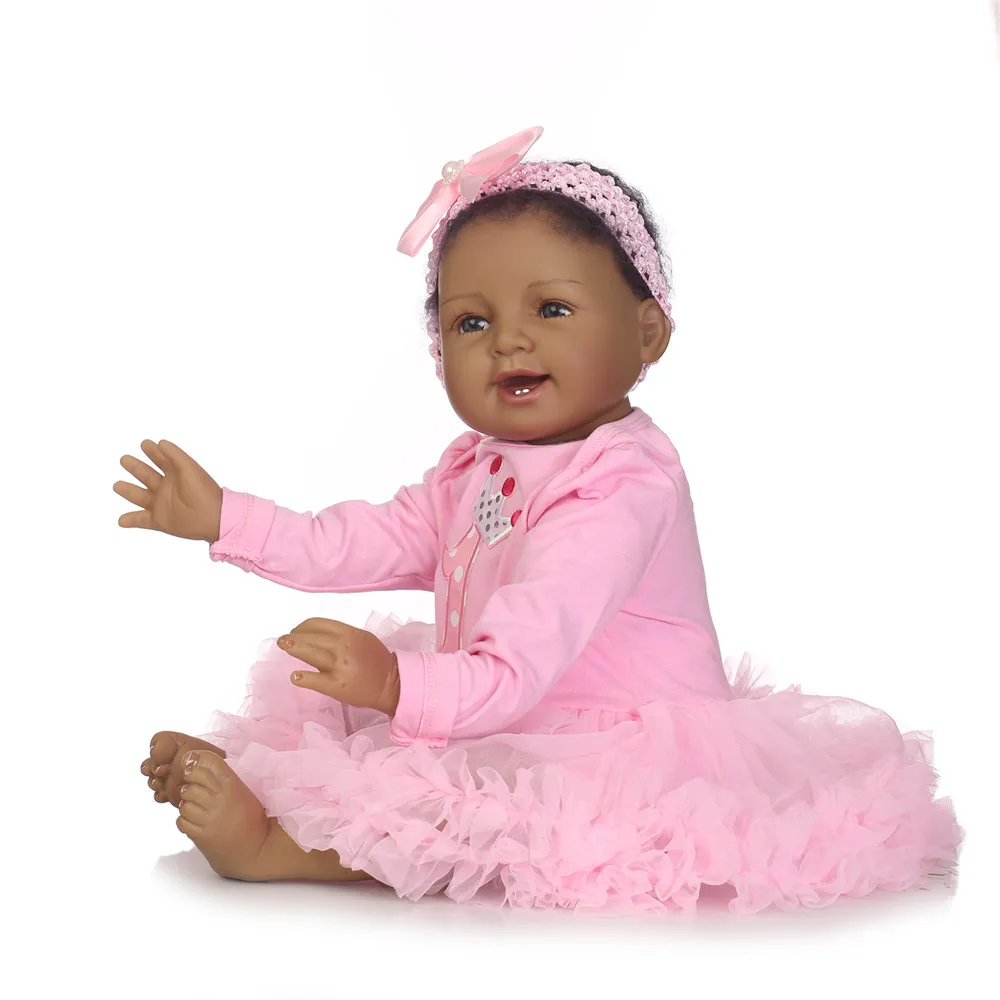 Bebe reborn black doll американские африканские детские силиконовые куклы игрушки для