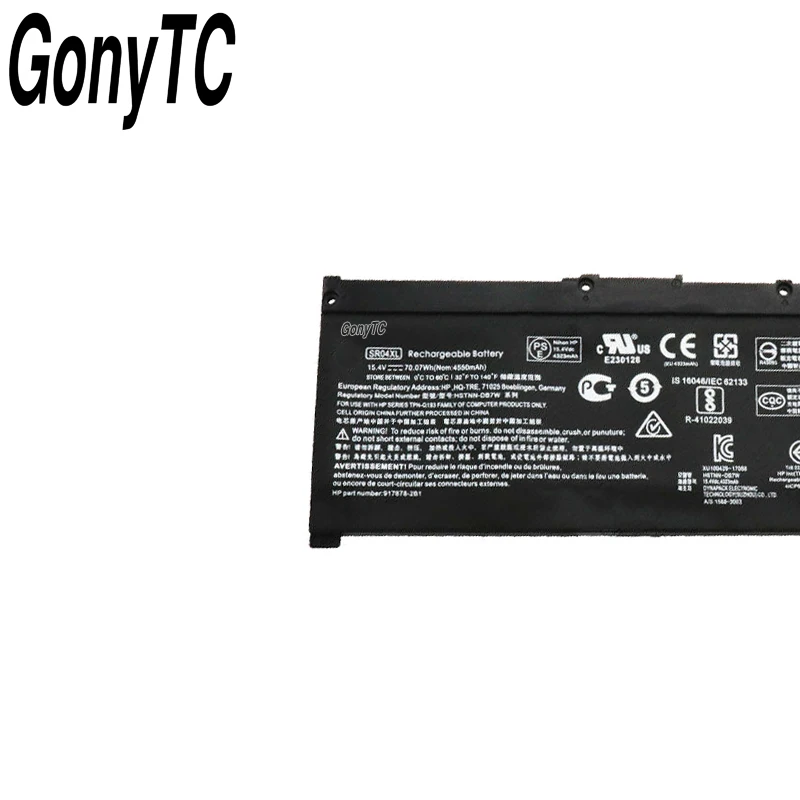 GONYTC SR04XL аккумуляторная батареядля ноутбука HP двумя способами Женские 15-CE