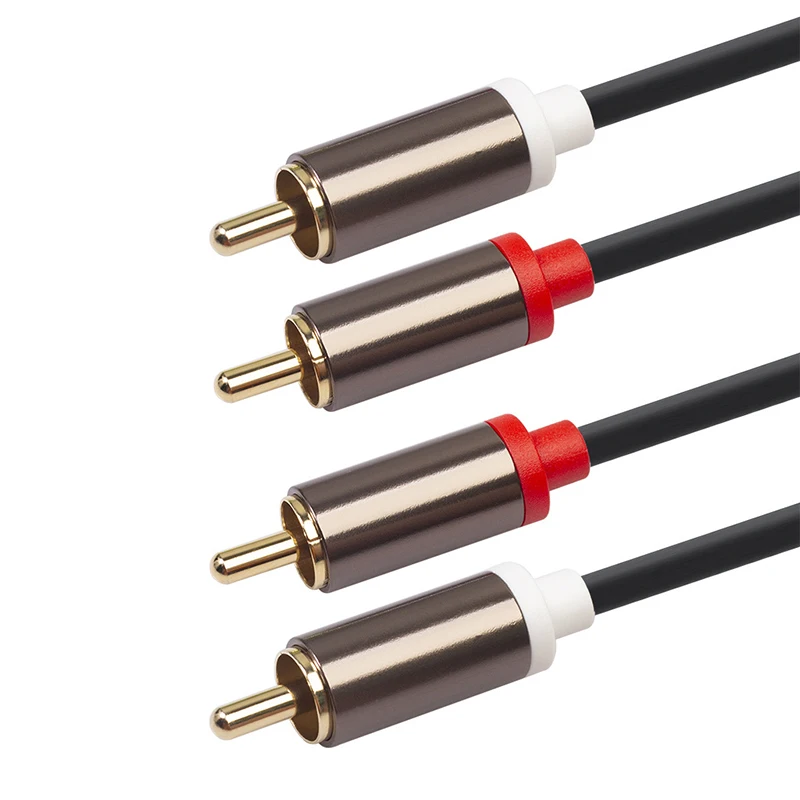 

RCA Cable Four-head Power Amplifier Audio Cable 2 RCA to 2 RCA Male to Male Cable For Home Theater DVD TV Amplifier CD Soundbox