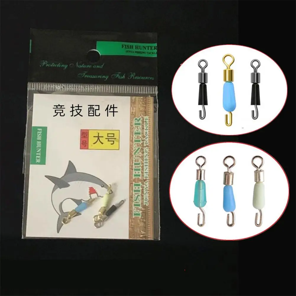 3pcs/set Bearing Swivel Fishing Hook Fast Connector Solid Rings Rolling Line Quick Link Accessories | Спорт и развлечения