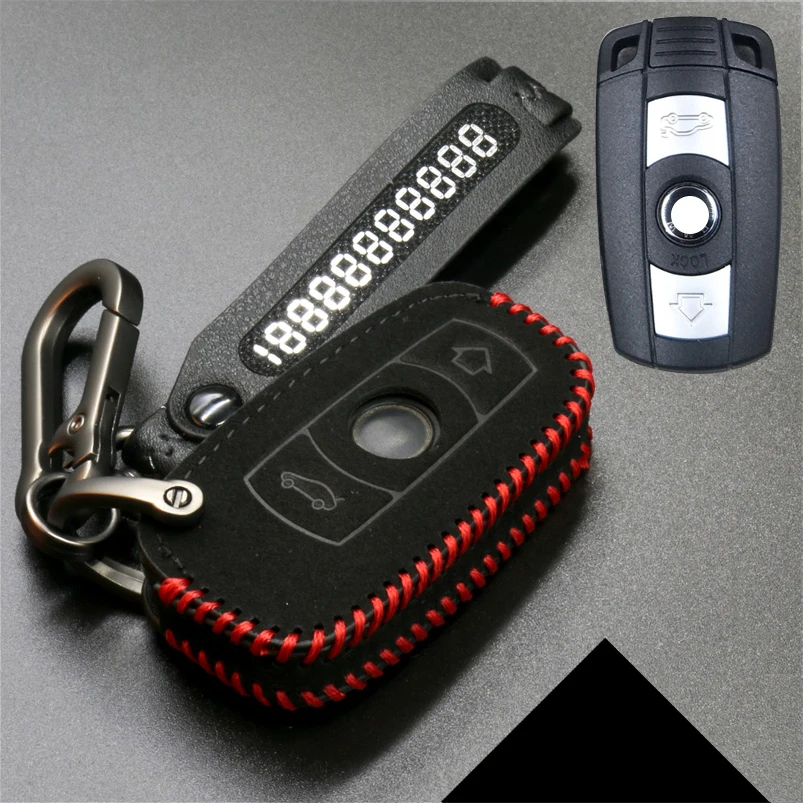 Замшевый кожаный чехол для автомобильного ключа BMW 1 3 525i 325i M6 M5 650i 550i 128i 135i 328i 330Ci E90