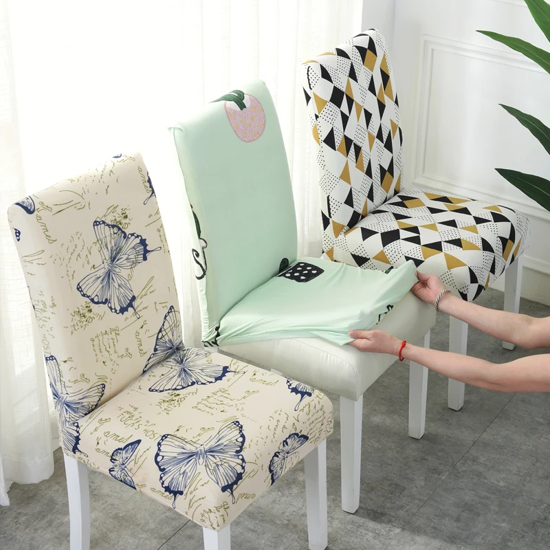Спандекс эластичный принт обеденный чехол для кресла современный Съемный Анти