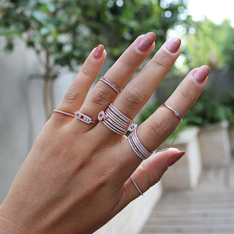 Милые милые женские кольца цвет розового золота размер 6 7 8 дюймов модные от