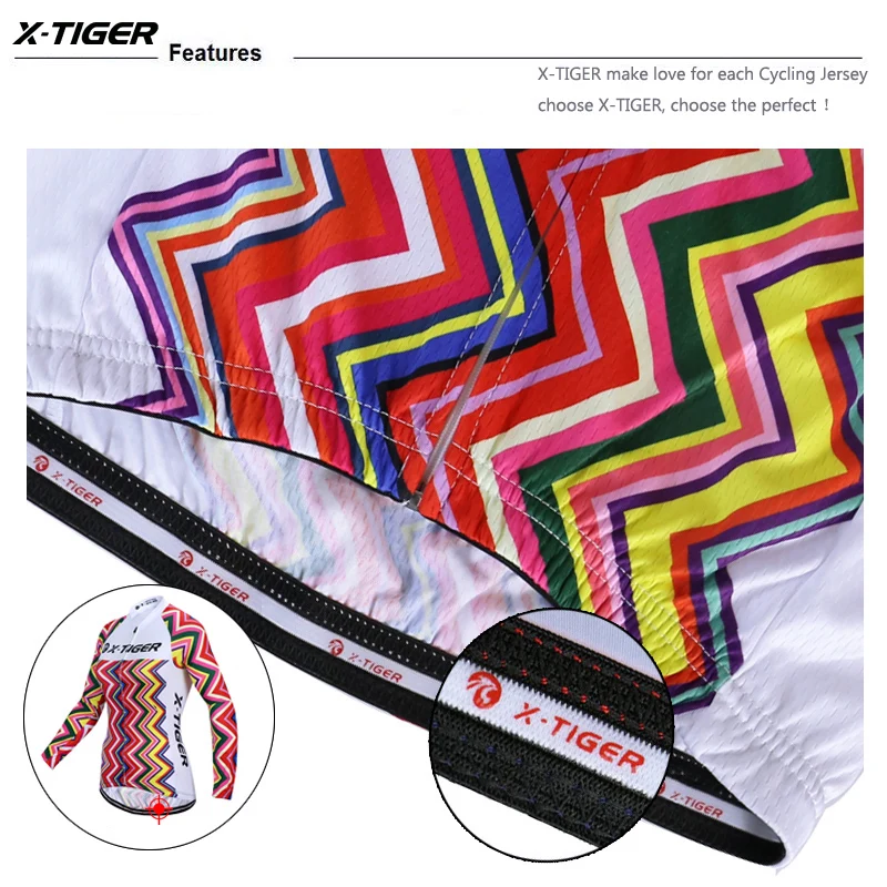 

X-TIGER Winter Cycling Jersey Thermal Fleece Long Sleeve Cycling Clothing Ropa Roupa Invierno Keep Warm MTB Bicycle Wear Women