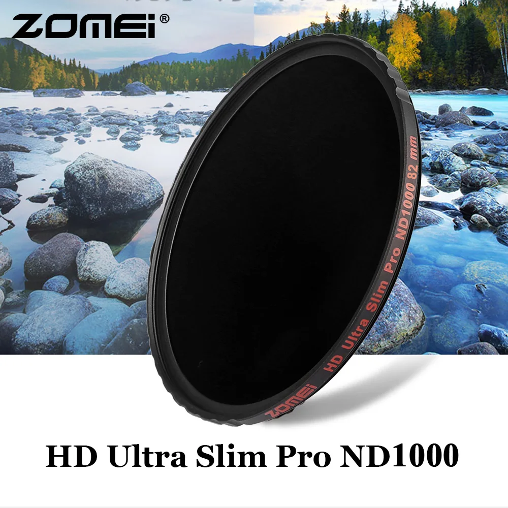 ZOMEi Pro Оптическое стекло 10-STOP 52/58/67/72/77/82 мм ультра тонкий HD многослойный ND1000 фильтр